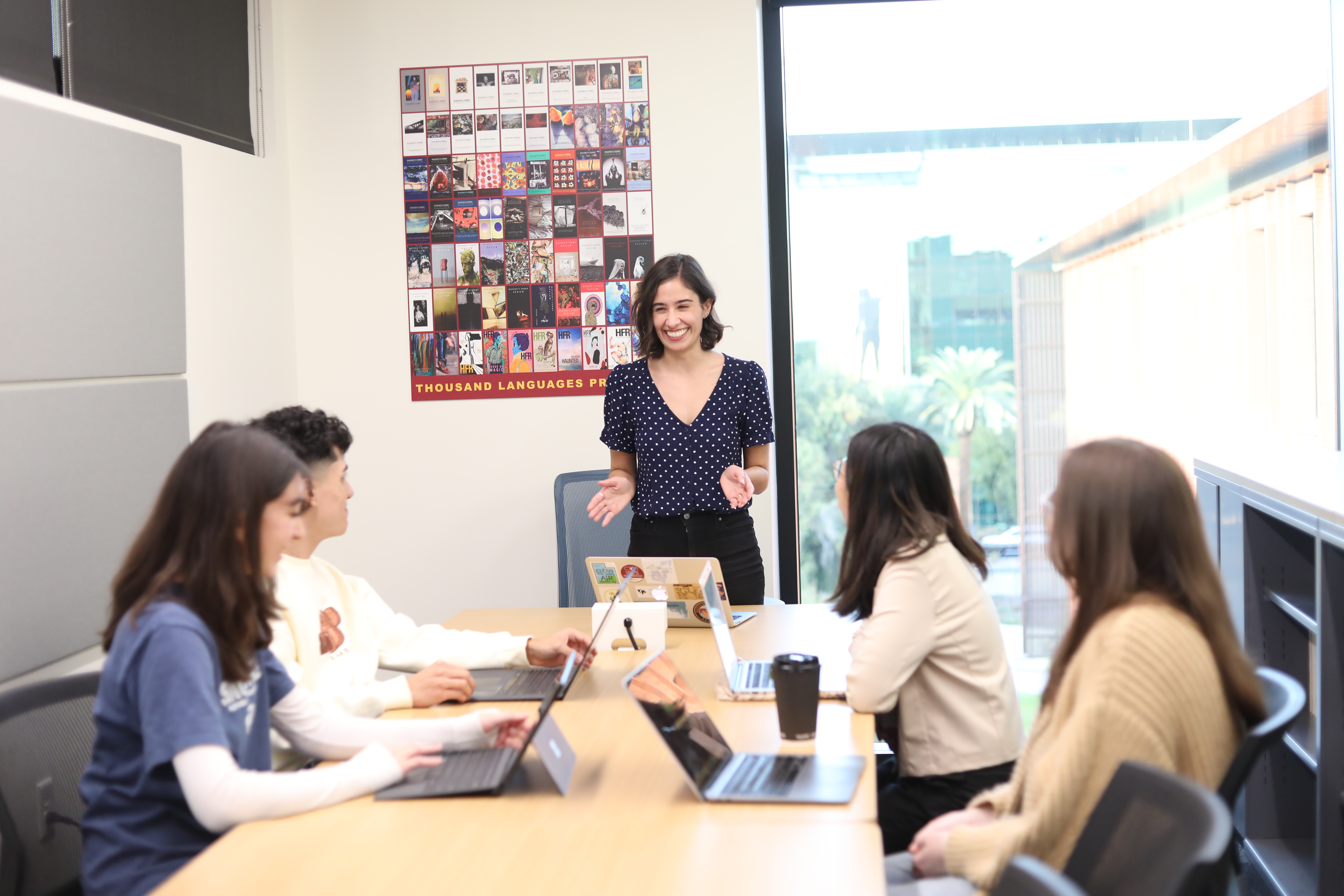 Thousand Languages interns in meeting